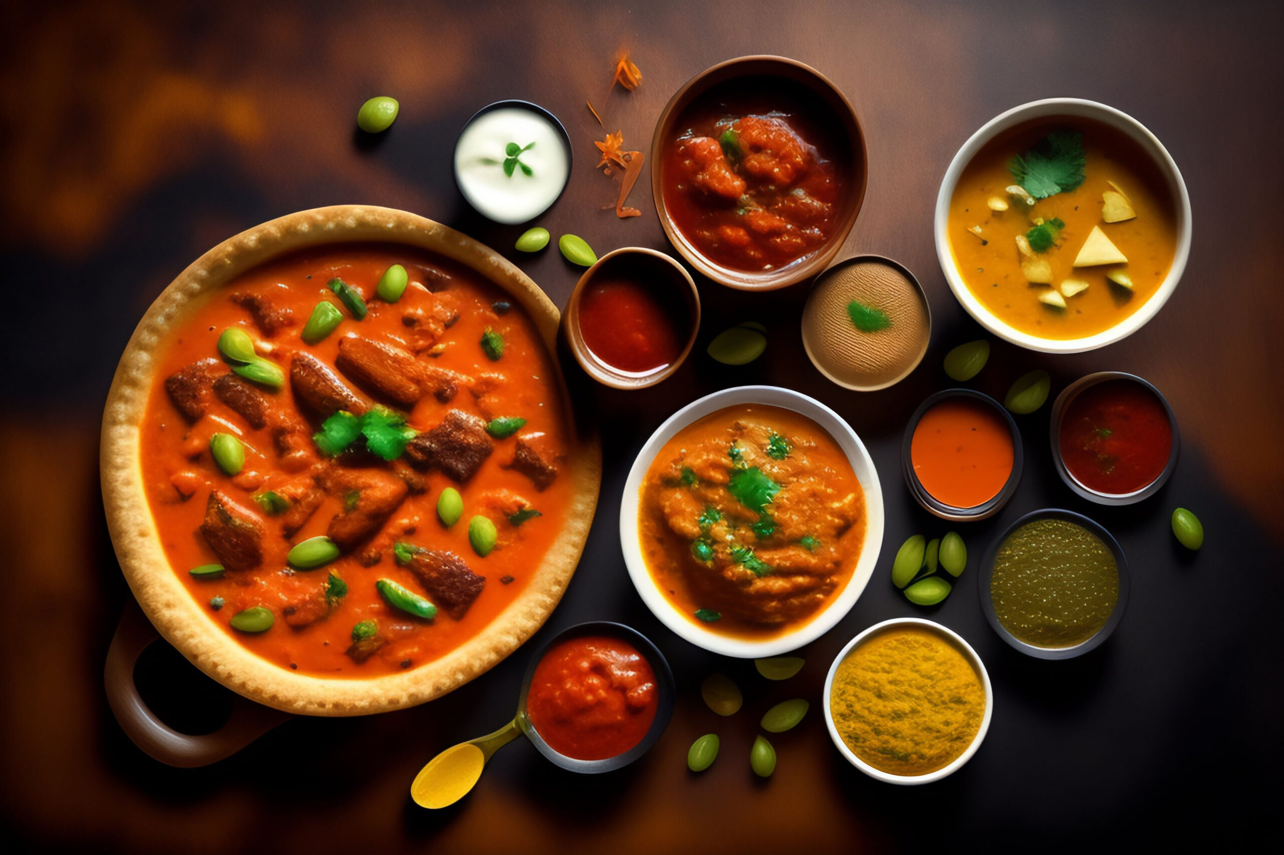 https://lazeeznewtown.com/wp-content/uploads/2024/10/selection-indian-food-including-chicken-curry-other-spices-scaled.jpg